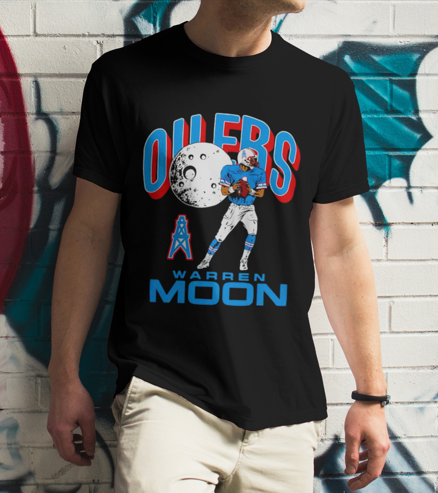 Tennessee Titans Oilers Warren Moon Retro Football Legend T-Shirt