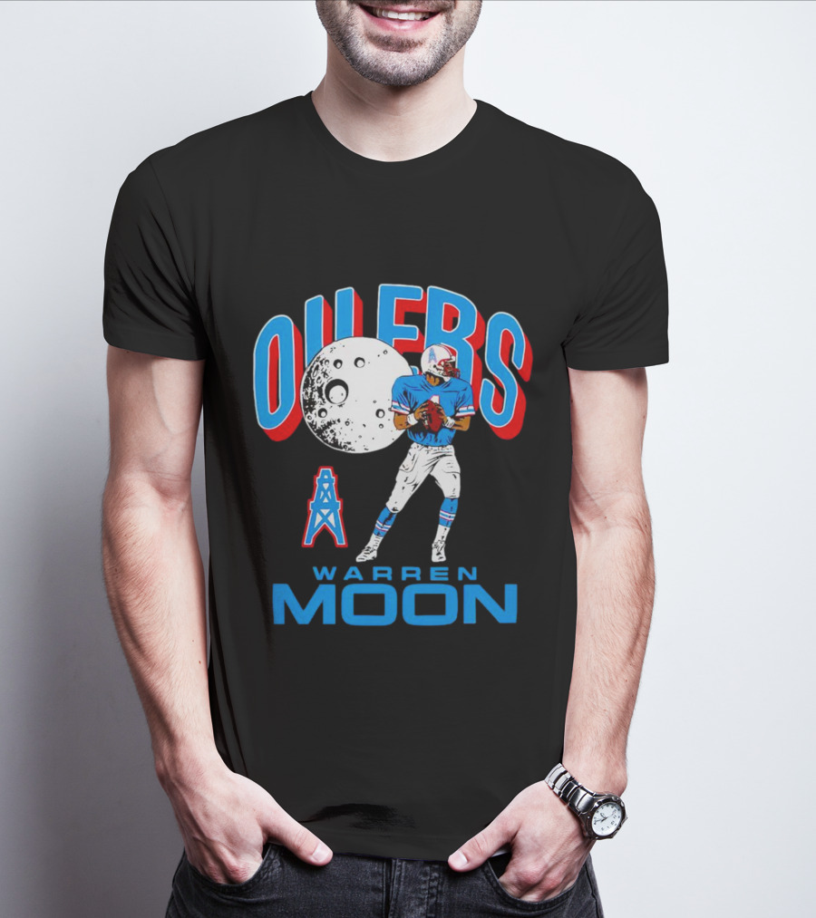 Tennessee Titans Oilers Warren Moon Retro Football Legend T-Shirt