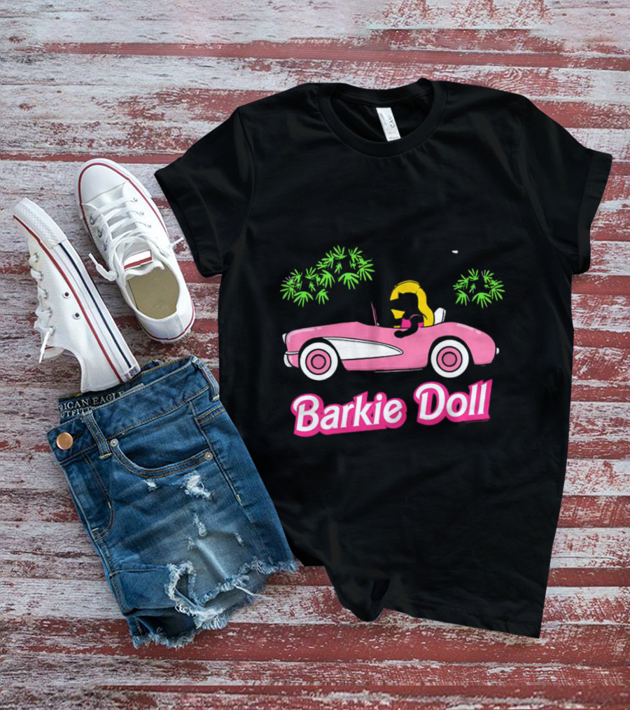 Barkie Doll Convertible Car Blonde Driver T-Shirt