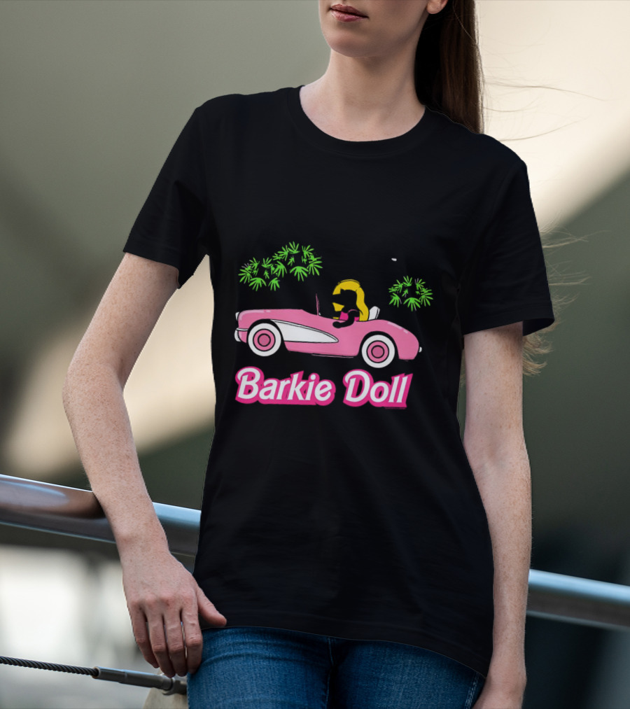Barkie Doll Convertible Car Blonde Driver T-Shirt