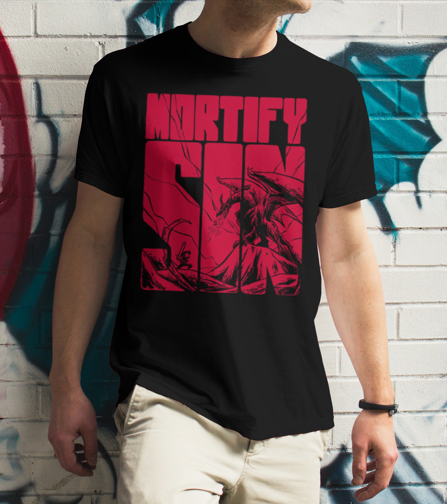 MORTIFY SIN Dark Battle With Fiery Behemoth T-Shirt