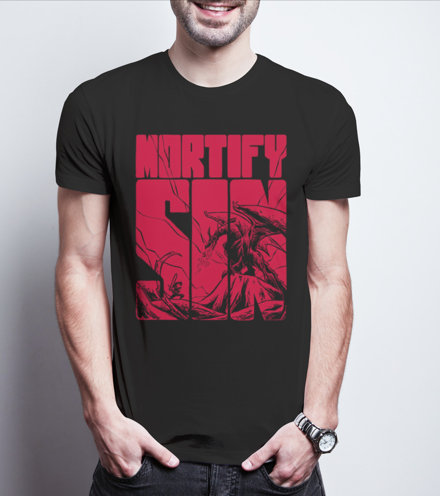 MORTIFY SIN Dark Battle With Fiery Behemoth T-Shirt