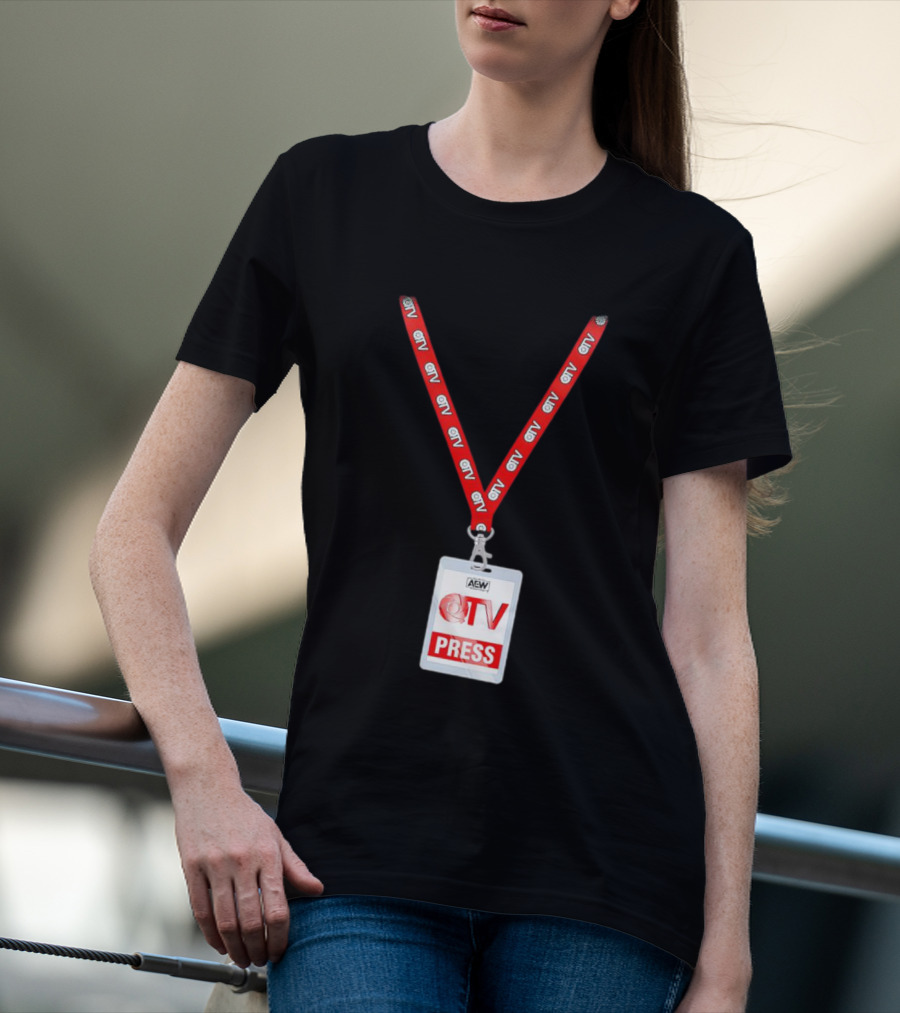 AEW QTV Press Pass Lanyard By QT Marshall T-Shirt