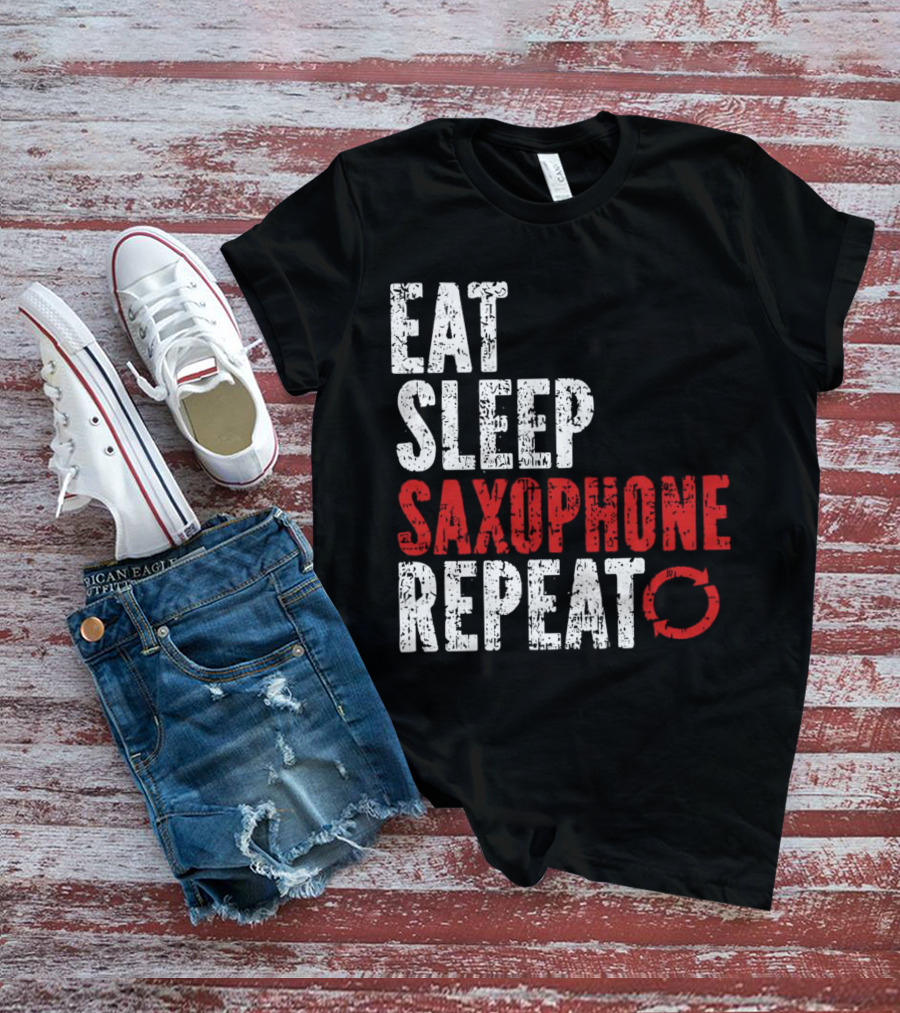 Eat Sleep Saxophone Repeat Halloween T-Shirt
