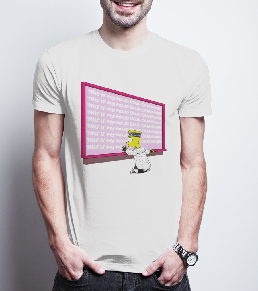 The Simpsons This Is My Mojo Dojo Casa House Bart Simpson Chalkboard Scene T-Shirt