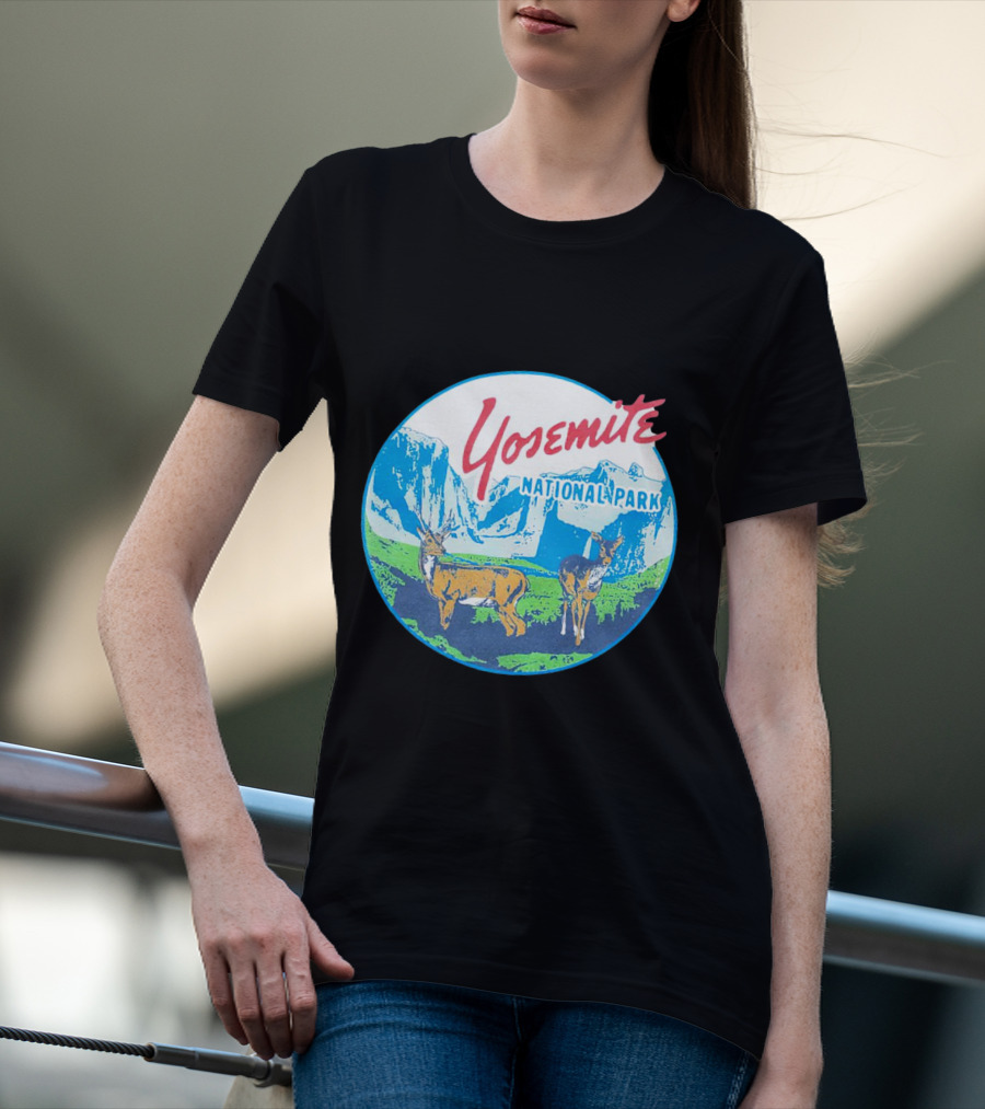 Yosemite National Park Scenic Wildlife With Deer T-Shirt