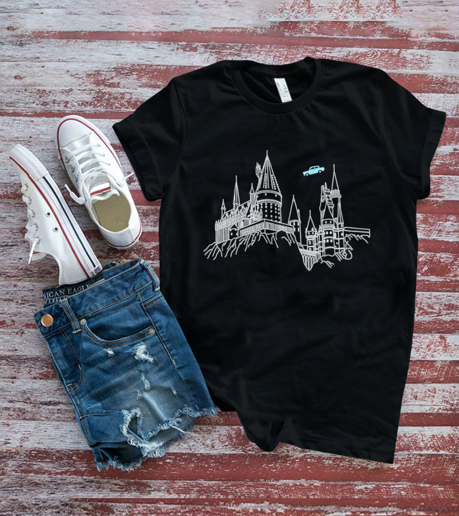 Olanpei Magical Castle Enchanted Journey With Flying Car T-Shirt