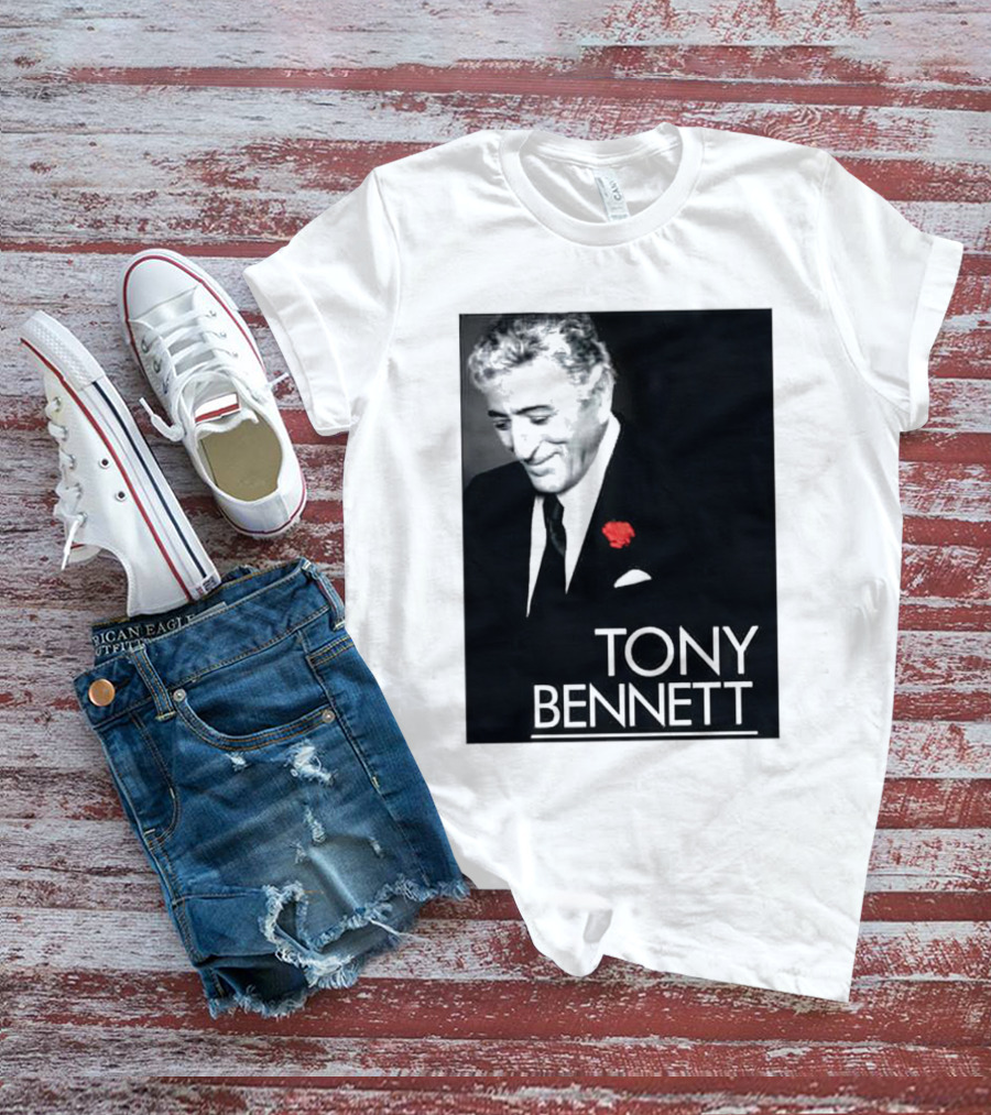 Tony Bennett Thank You For The Memories With Red Rose T-Shirt