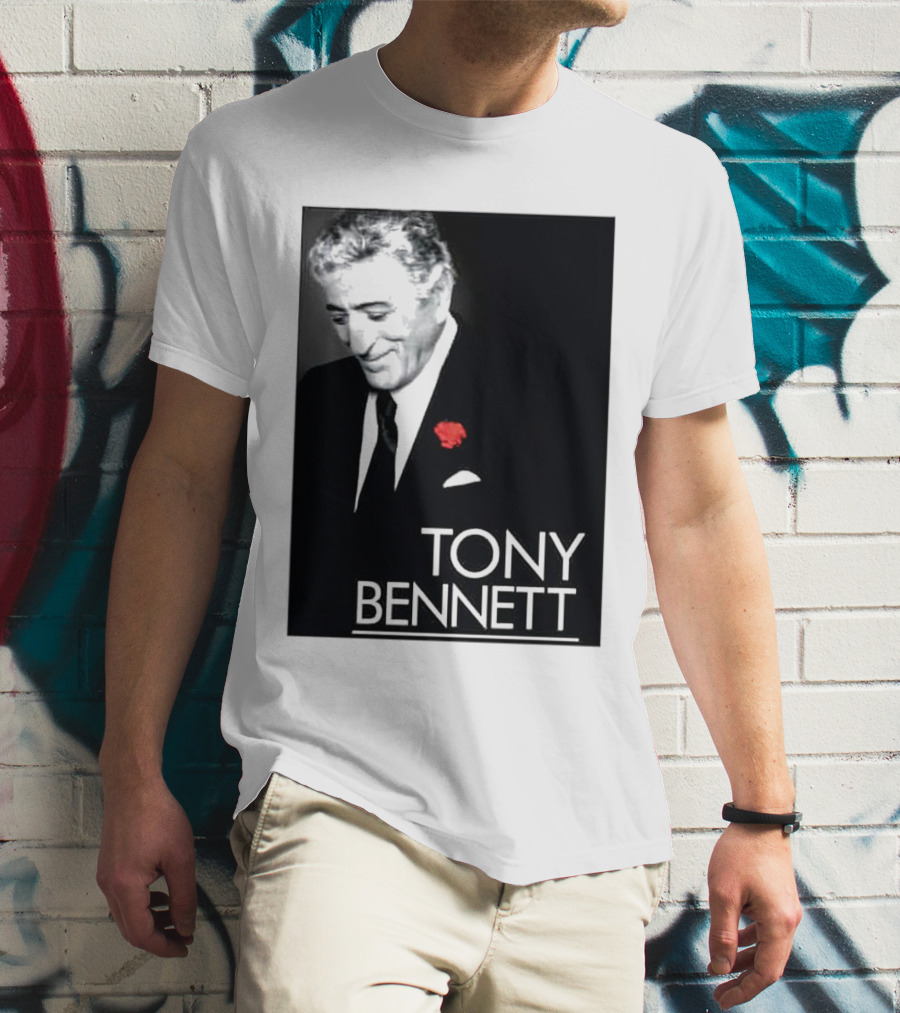 Tony Bennett Thank You For The Memories With Red Rose T-Shirt