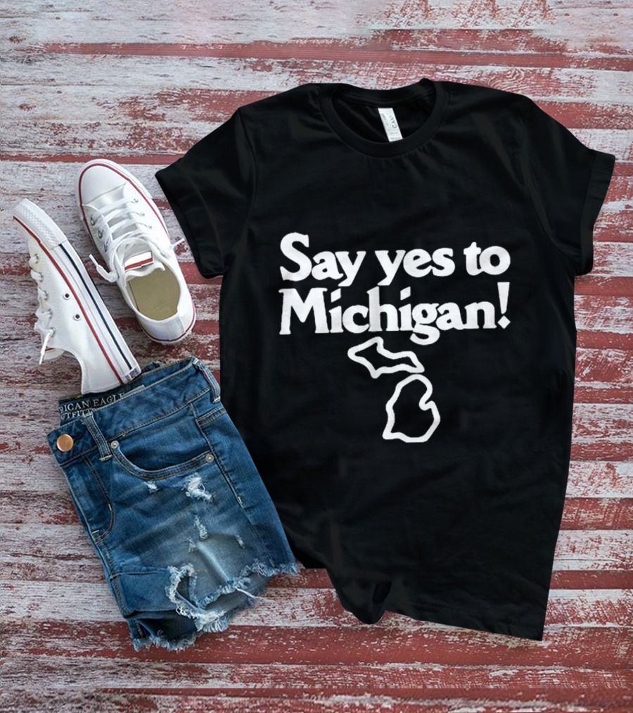 Jack White Say Yes To Michigan Outline T-Shirt