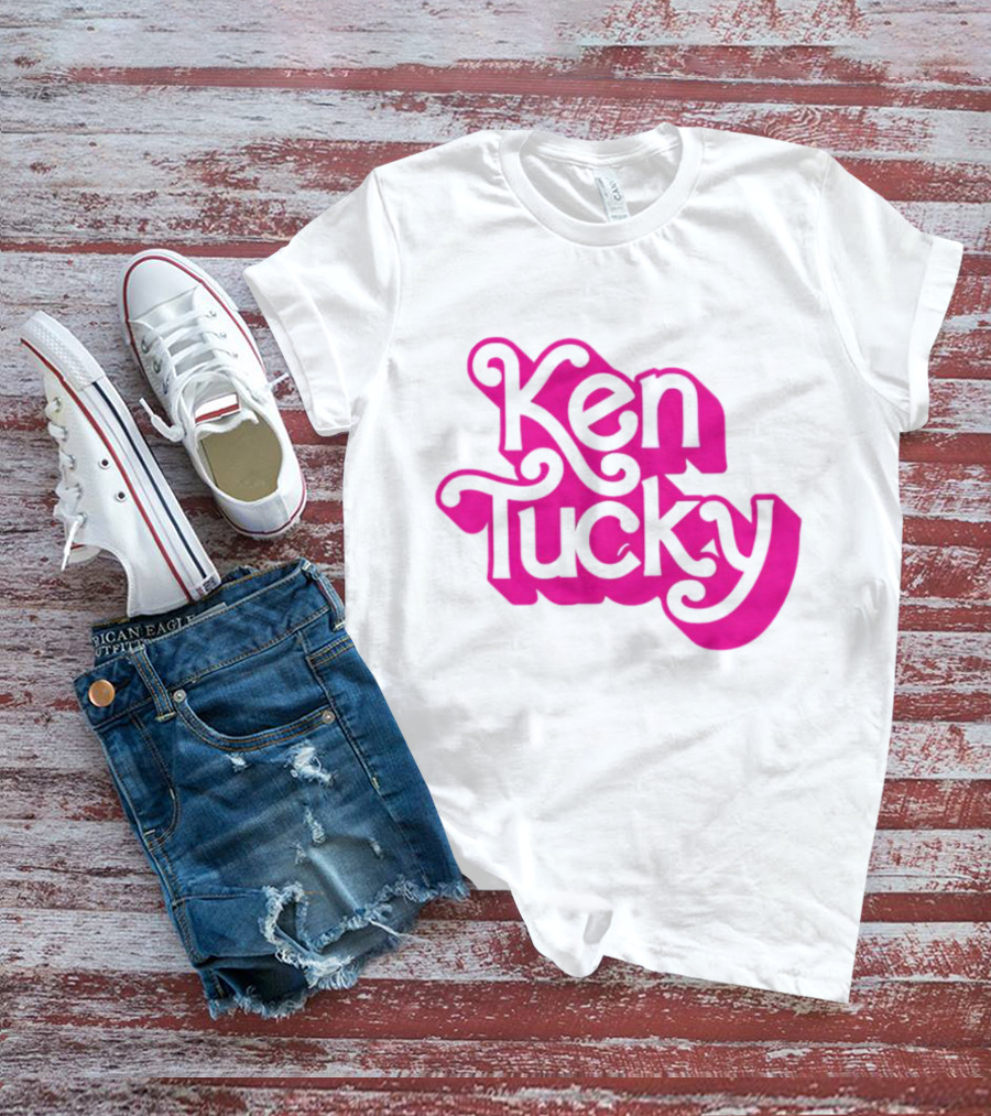 Ken Tucky Ken-Ergy Barbie Retro Bold Pink Letters T-Shirt