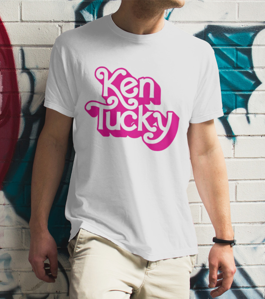 Ken Tucky Ken-Ergy Barbie Retro Bold Pink Letters T-Shirt