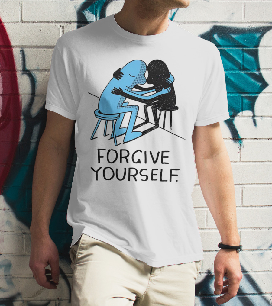 Forgive Yourself Embracing Blue And Black Figures T-Shirt