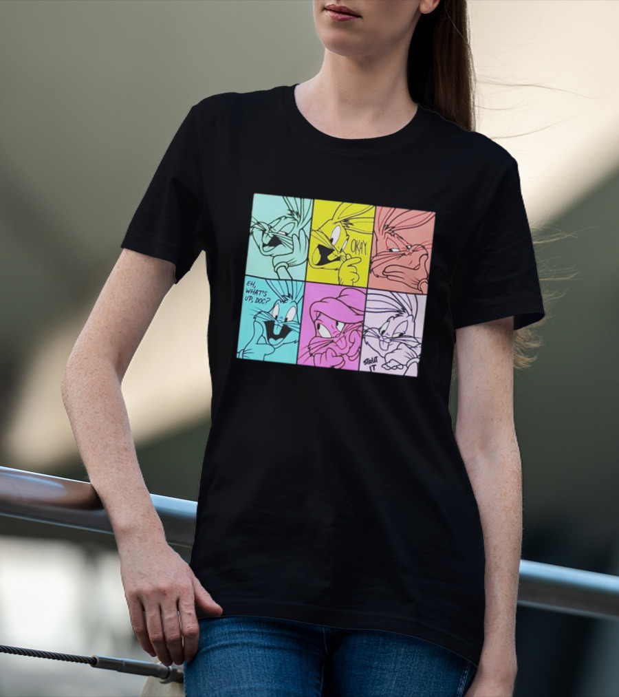 Looney Tunes Bugs Bunny Pop Art Color Blocks Eh What's Up Doc Okay Thbt It T-Shirt