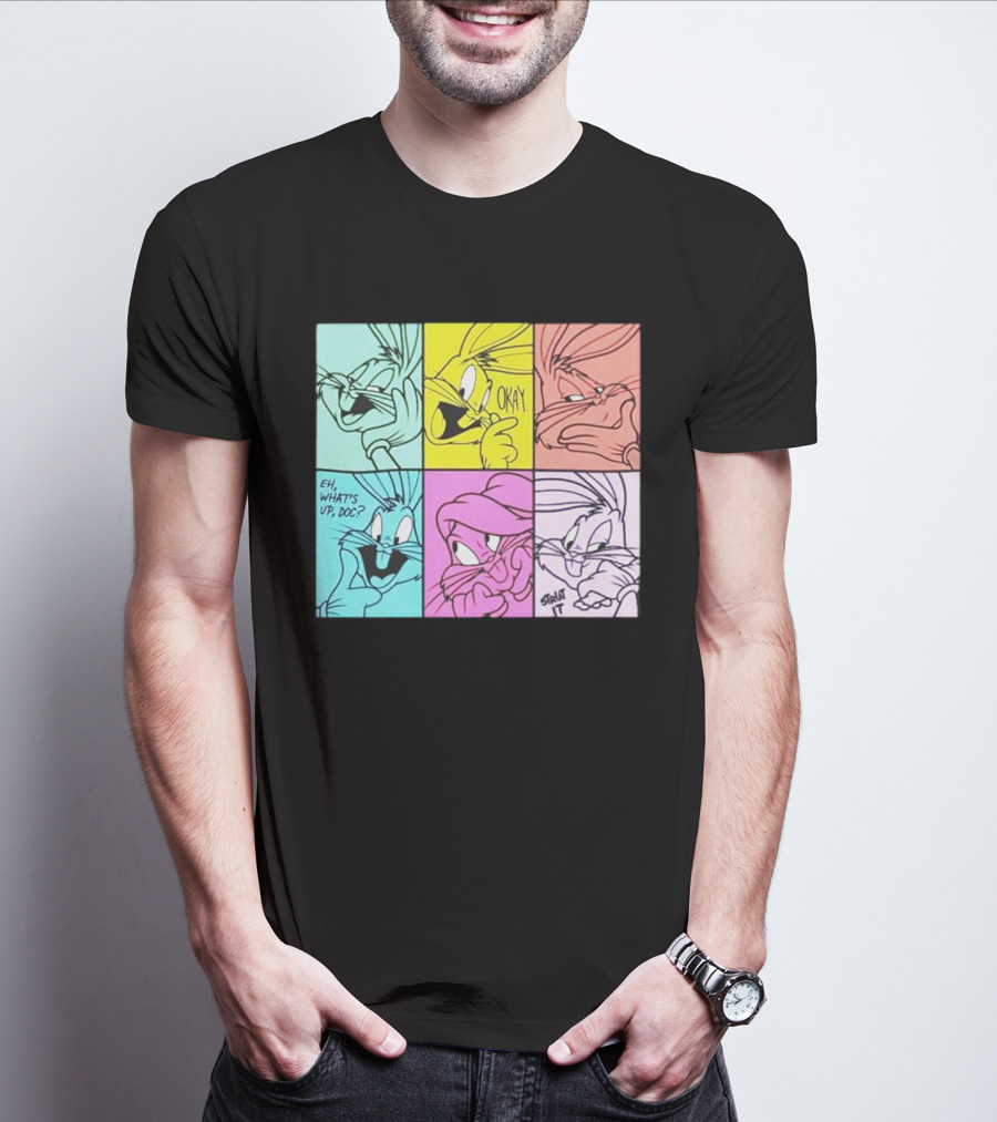 Looney Tunes Bugs Bunny Pop Art Color Blocks Eh What's Up Doc Okay Thbt It T-Shirt