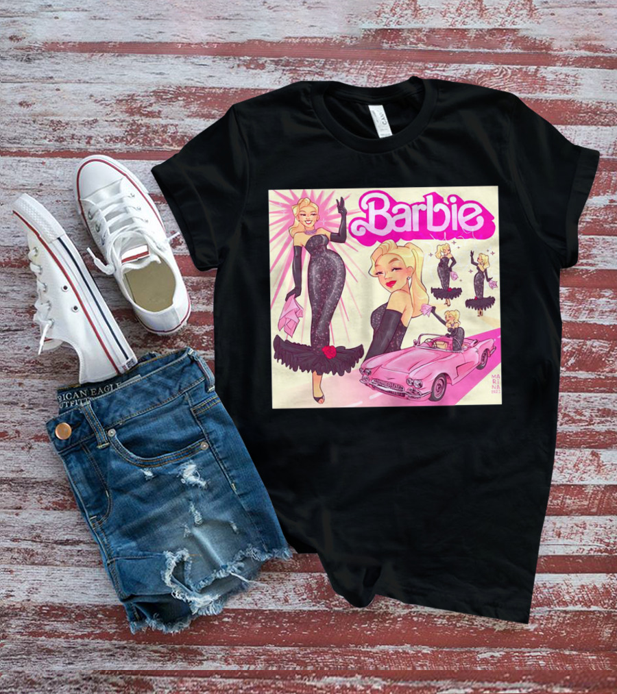 Barbie Glamorous Star With Pink Cadillac And Sparkling Dress T-Shirt