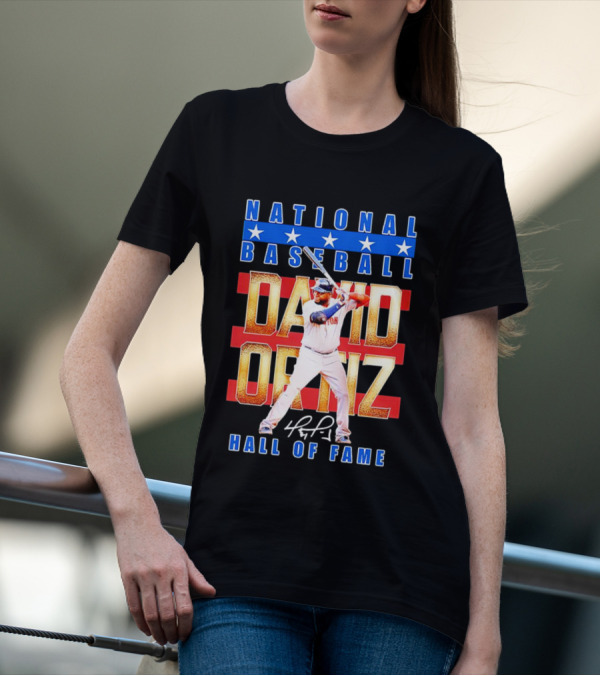 David Ortiz National Baseball Hall Of Fame Signature National Baseball Stars T-Shirt
