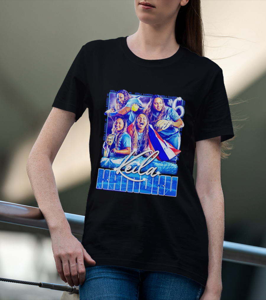 Keila Kamoku #6 Vintage Lightweight Flag And Softball Action T-Shirt