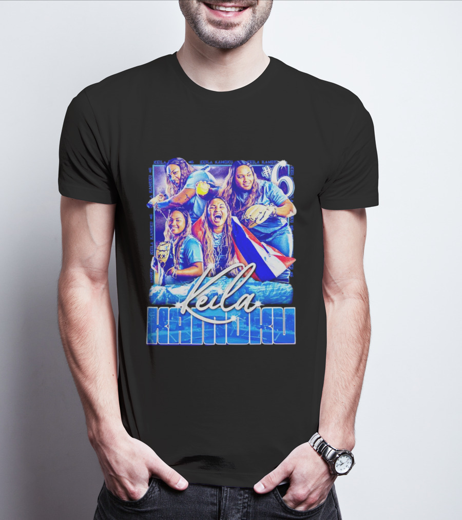 Keila Kamoku #6 Vintage Lightweight Flag And Softball Action T-Shirt