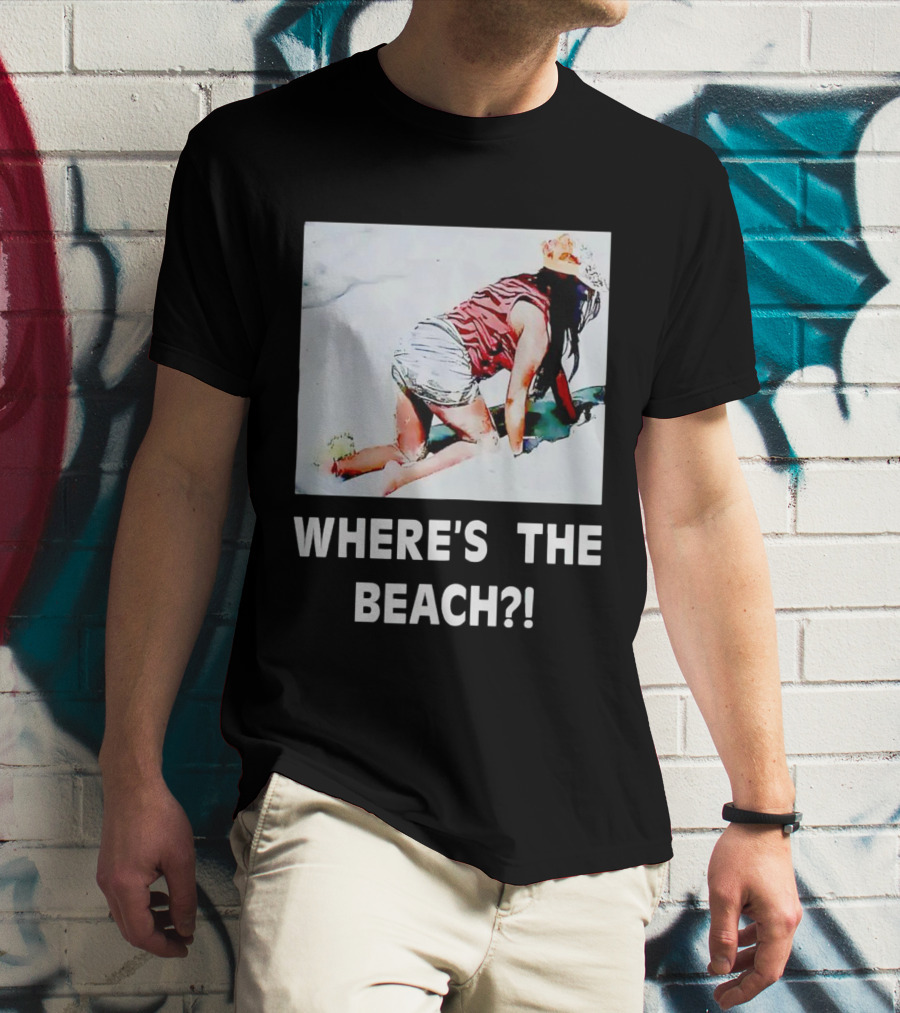 WHERE'S THE BEACH? Woman In Sand Picture T-Shirt