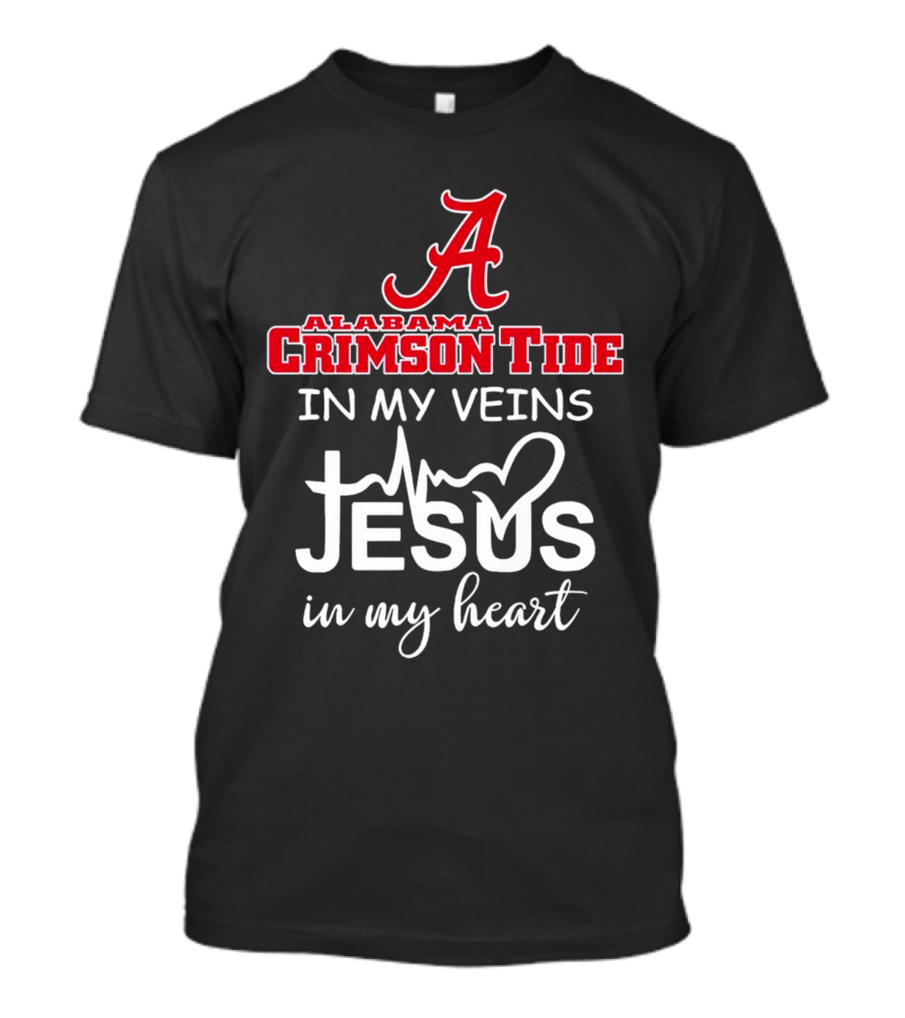 Alabama Crimson Tide In My Veins Jesus In My Heart T-Shirt