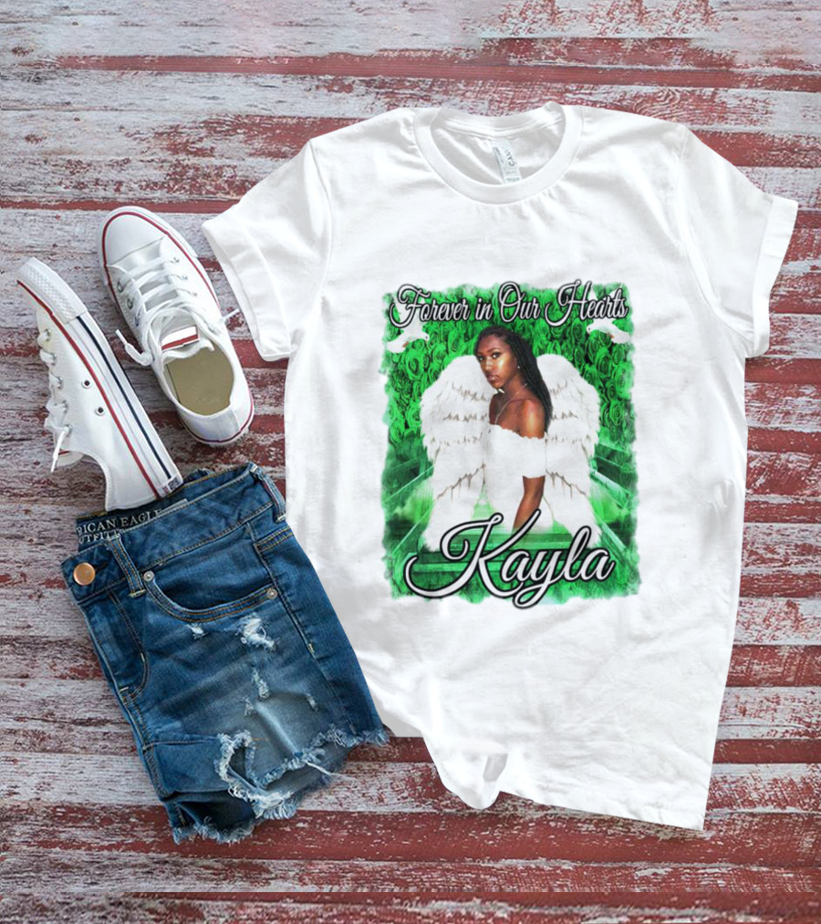 Forever In Our Hearts Kayla Angel Wings And Green T-Shirt