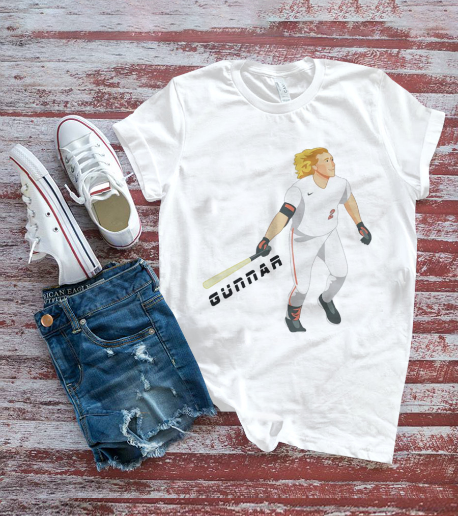 Gunnar Henderson Baltimore Orioles Cartoon Baseball Player T-Shirt