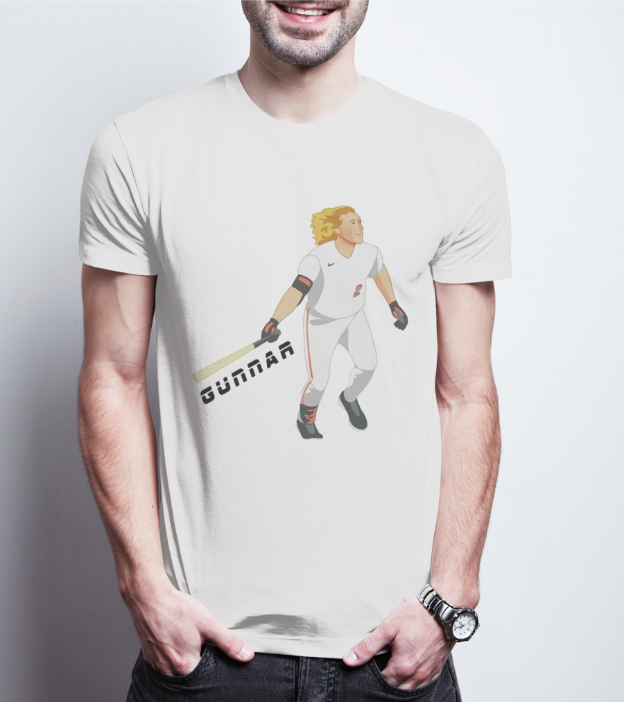 Gunnar Henderson Baltimore Orioles Cartoon Baseball Player T-Shirt