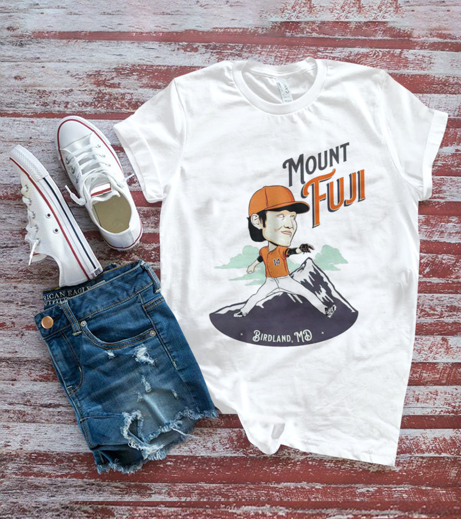 Mount Fuji Birdland MD Baseball Cartoon Character T-Shirt