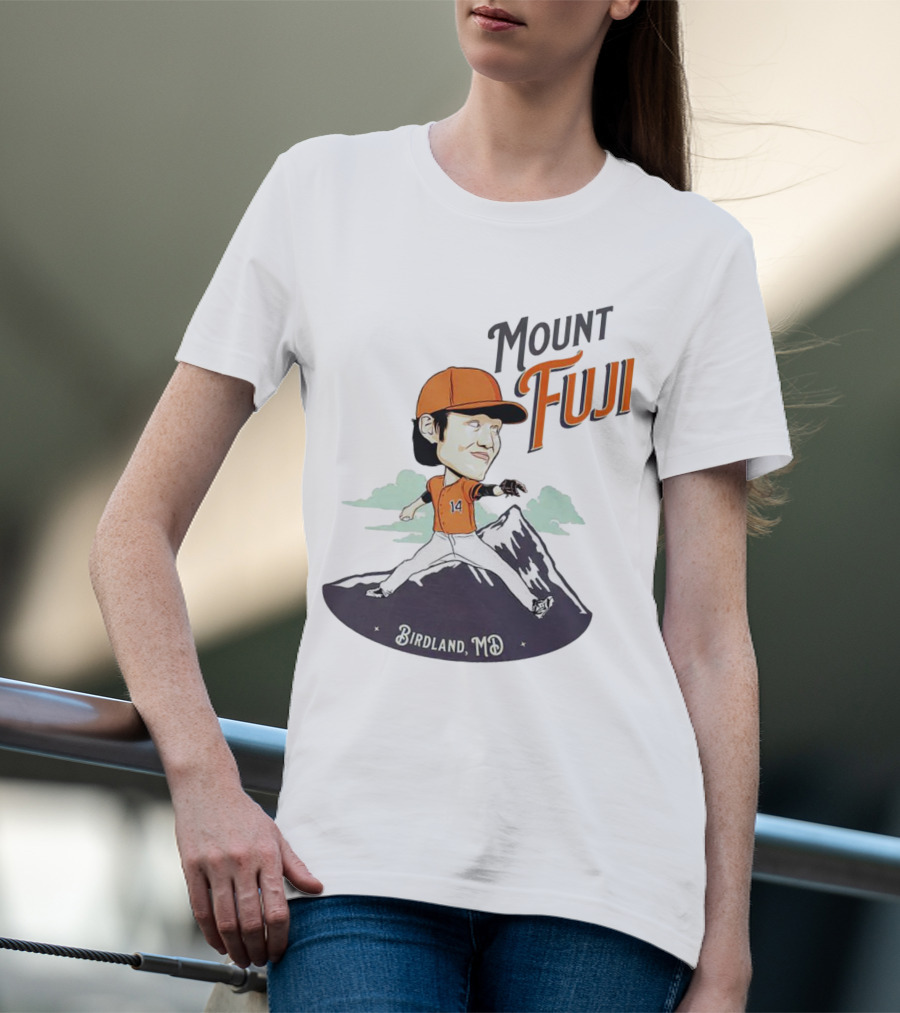 Mount Fuji Birdland MD Baseball Cartoon Character T-Shirt