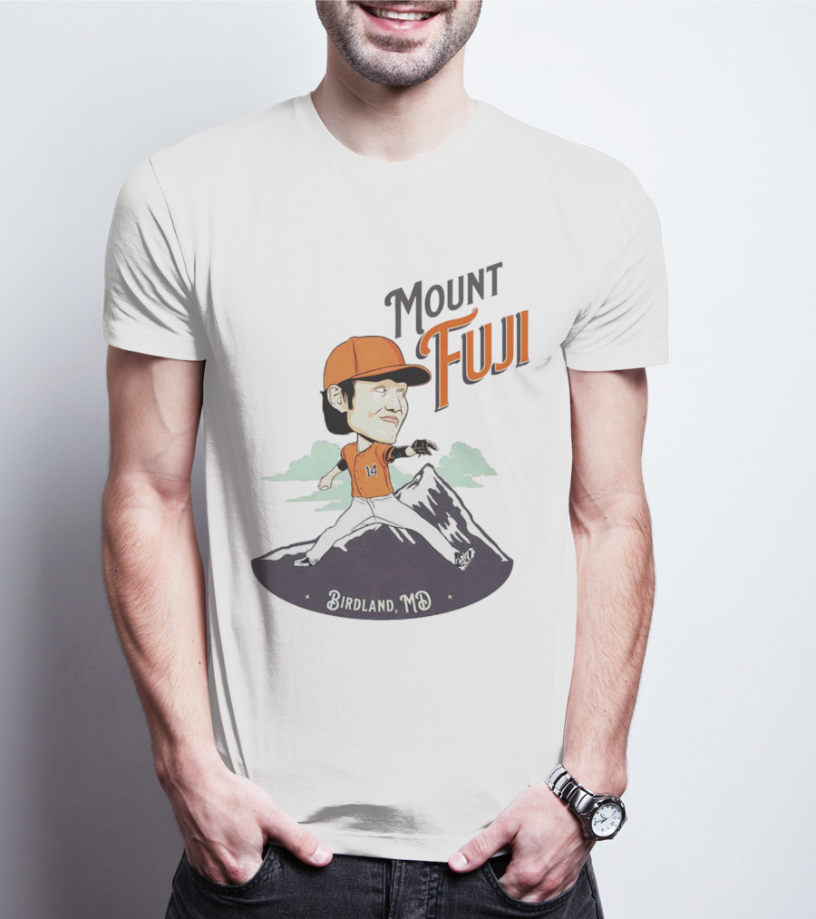 Mount Fuji Birdland MD Baseball Cartoon Character T-Shirt