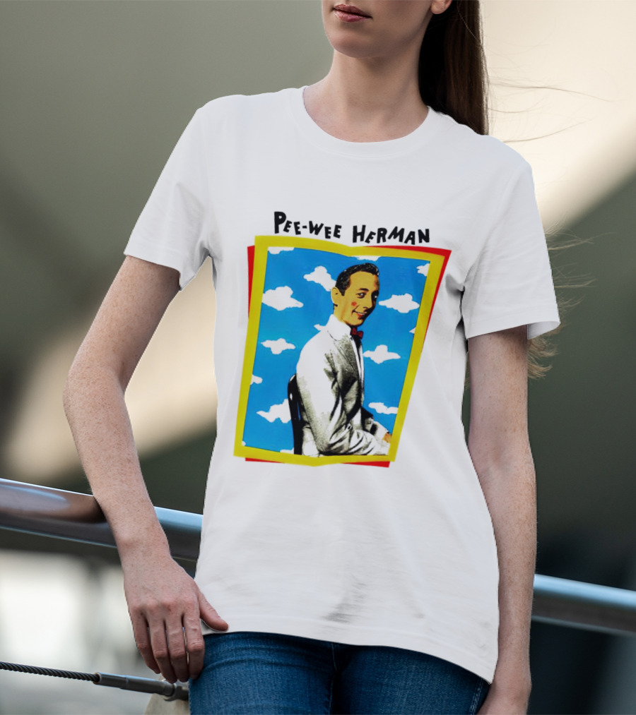Pee-Wee Herman Paul Reubens Retro Pop Art Style Bright Blue Background T-Shirt