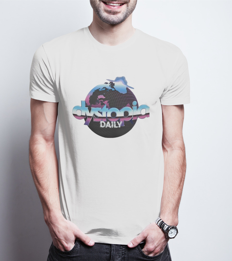 Daniel Howell Dystopia Daily Retro Futuristic Globe T-Shirt