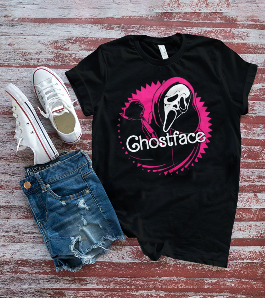 Ghostface Neon Pink Horror Icon In Vibrant T-Shirt