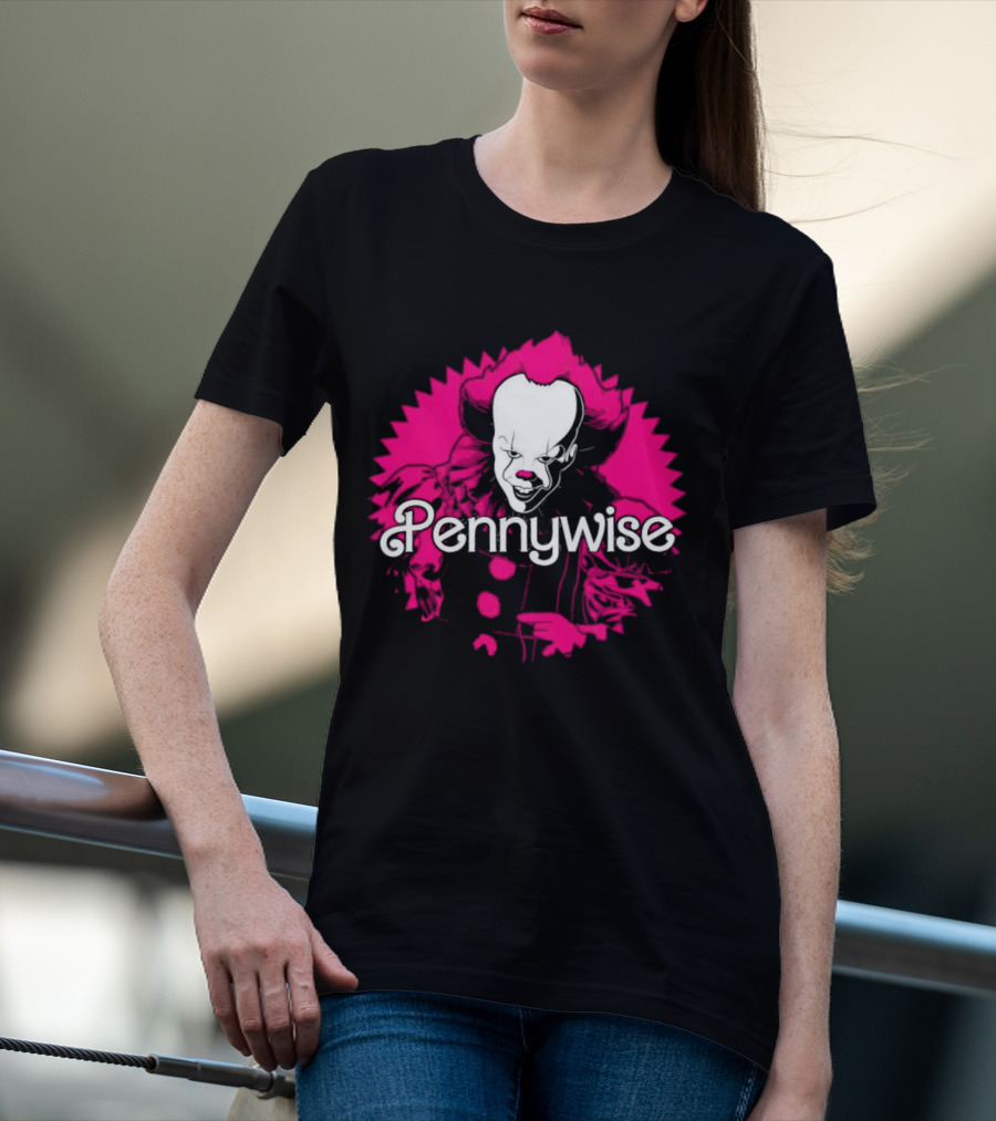 Pennywise Clown Iconic Horror Character Neon Pink T-Shirt