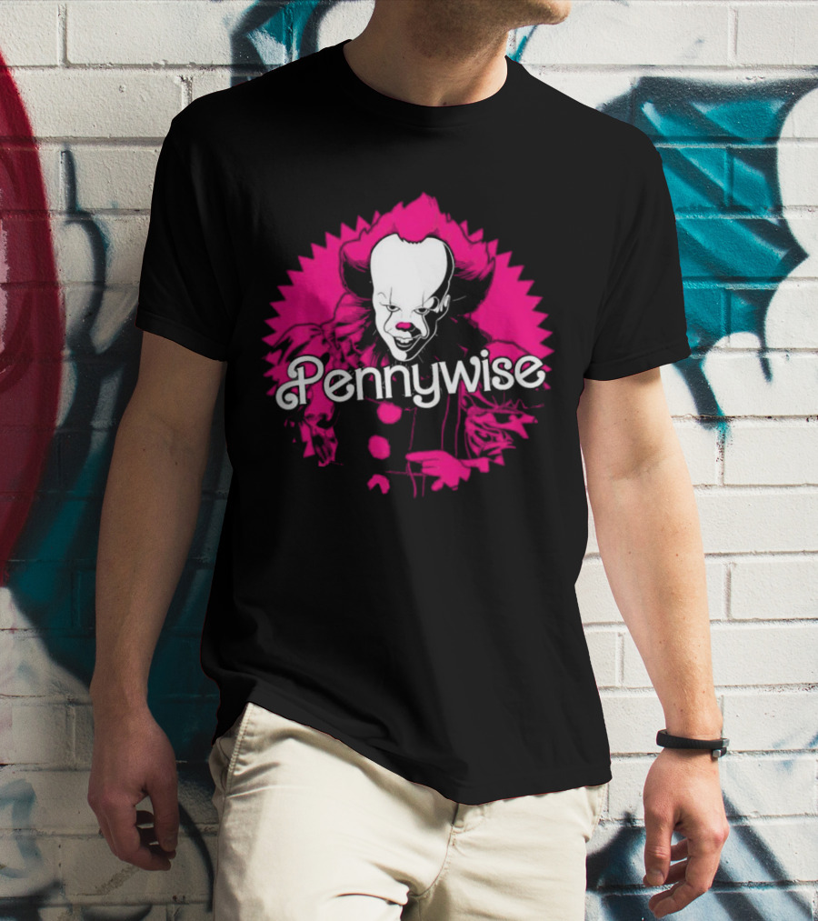 Pennywise Clown Iconic Horror Character Neon Pink T-Shirt