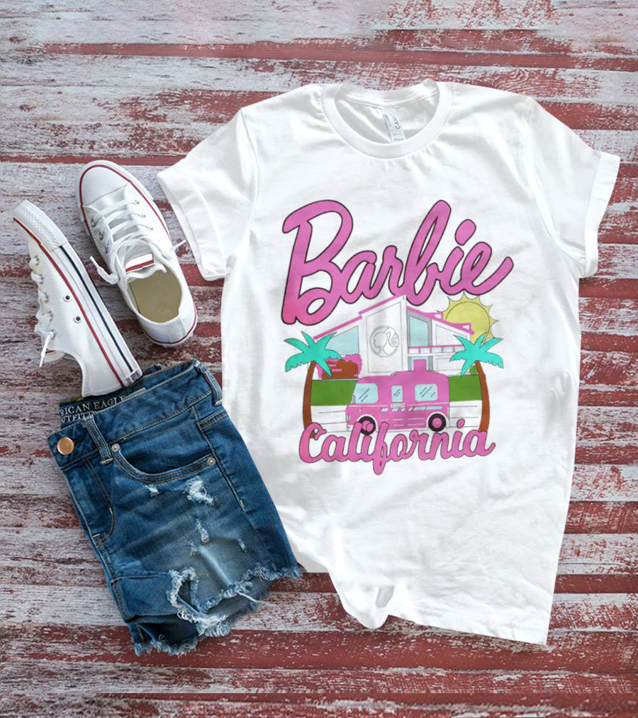 Barbie Dreamhouse California Camper With Palm Trees And Sun T-Shirt