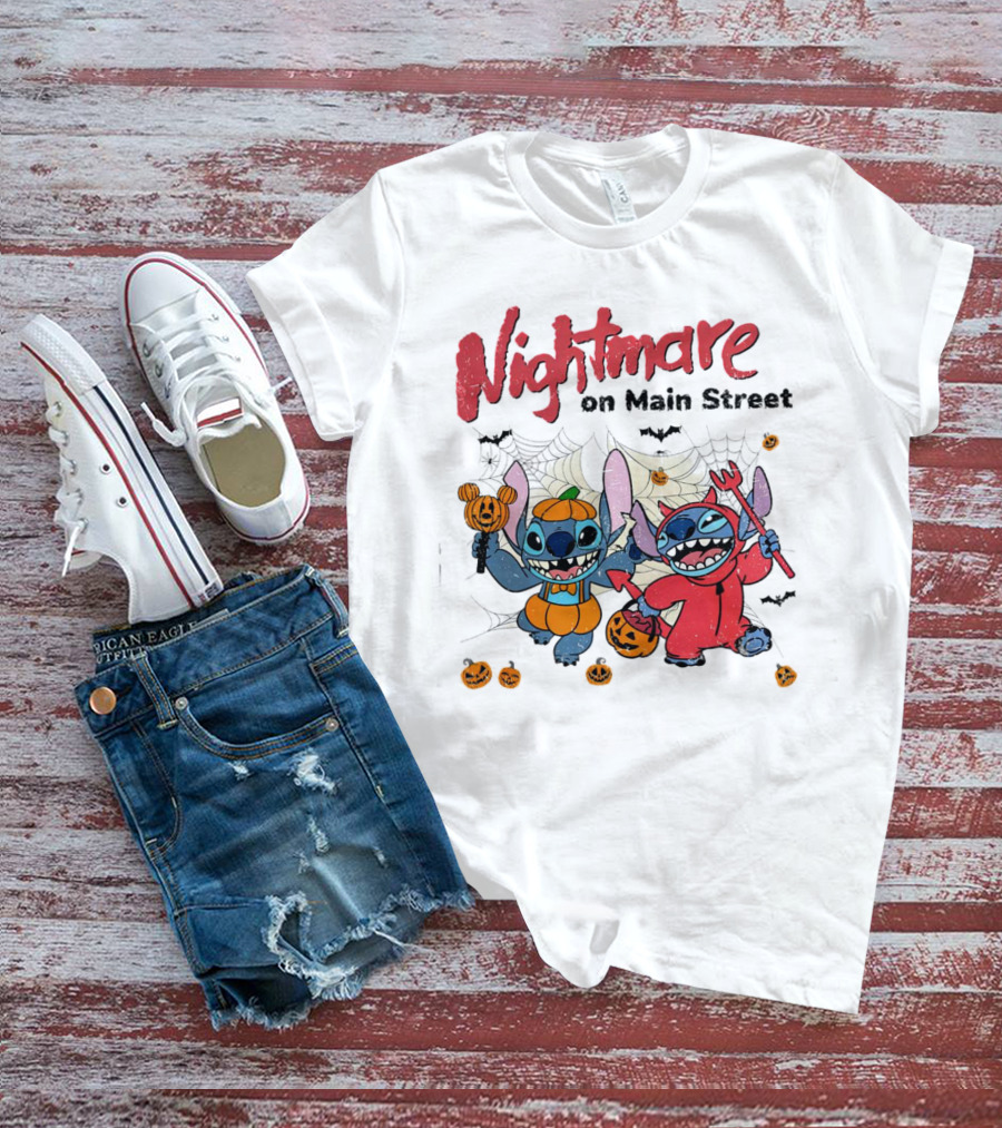 Nightmare On Main Street Halloween Disney Stitch T-Shirt