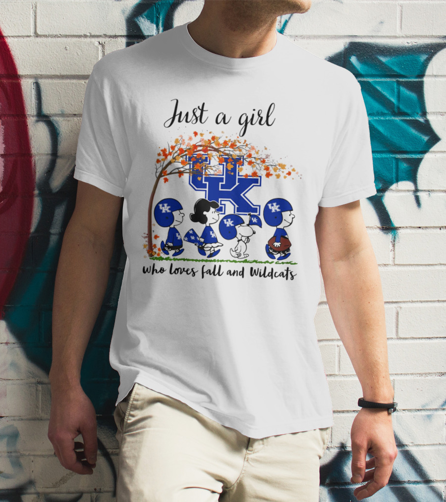 Just A Girl Who Loves Fall And Wildcats UK Peanuts Cartoon T-Shirt