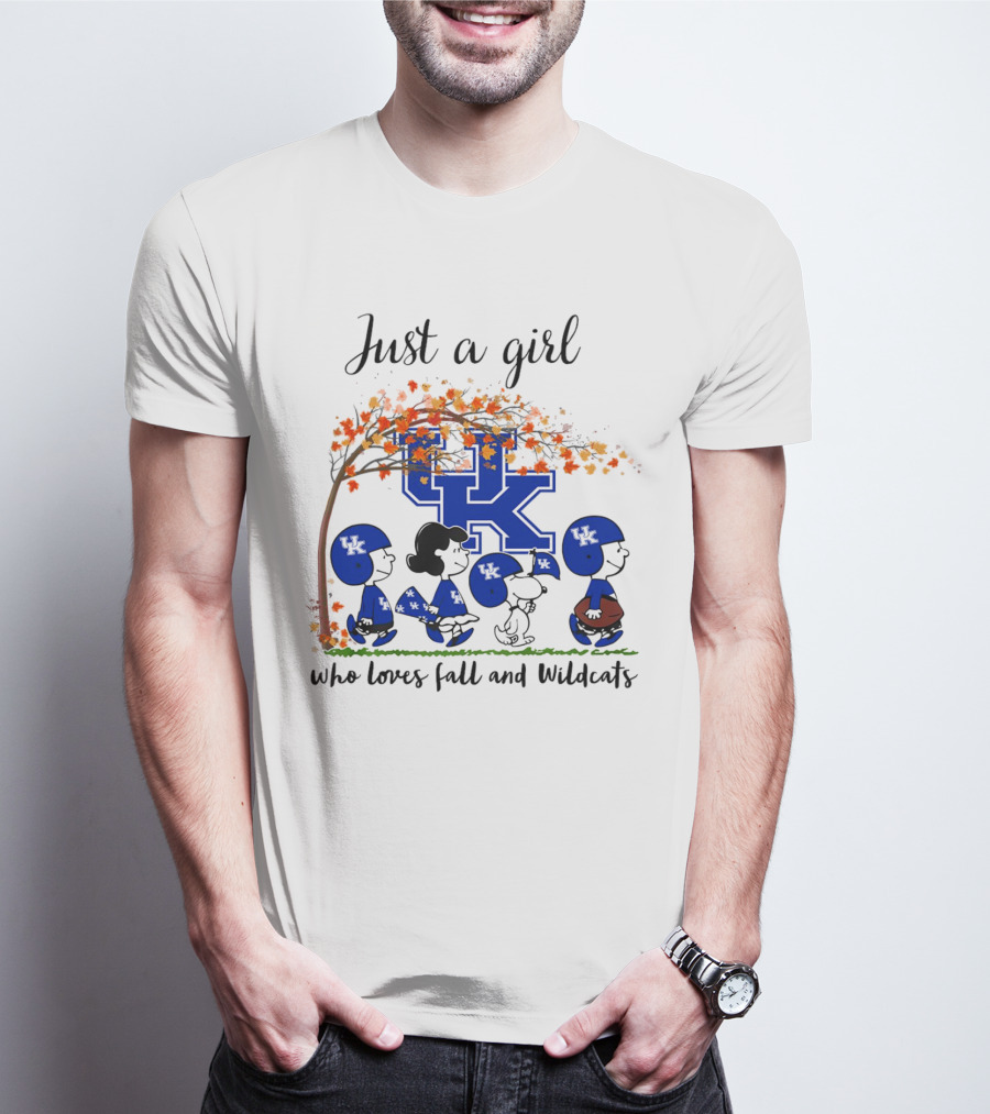 Just A Girl Who Loves Fall And Wildcats UK Peanuts Cartoon T-Shirt