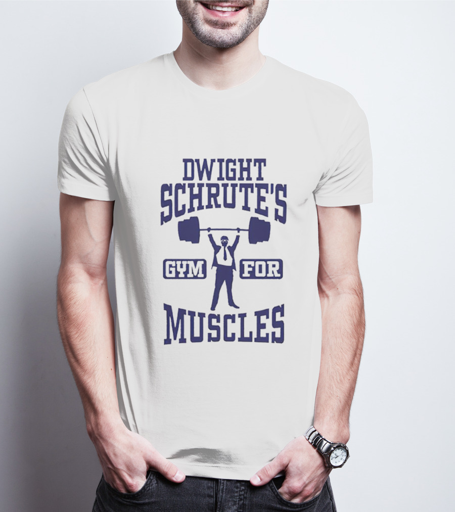 Dwight Schrute's Gym For Muscles Weightlifting Icon Fitness T-Shirt