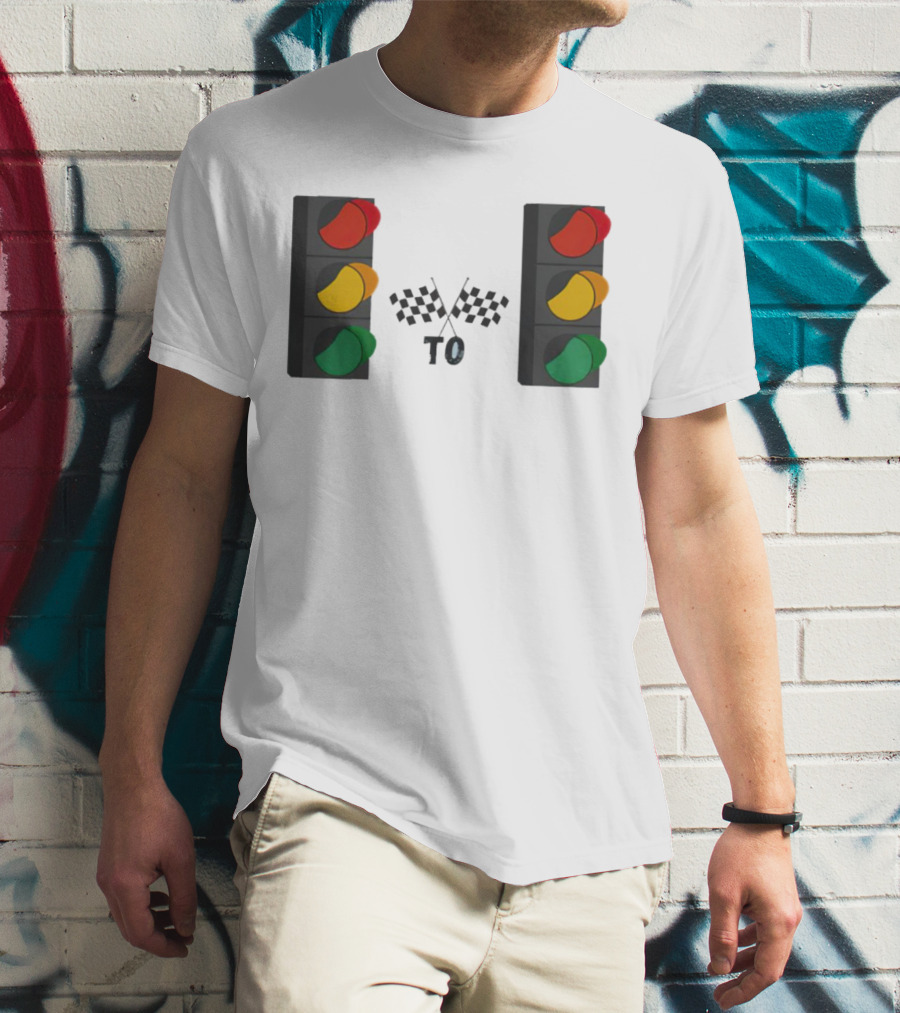 Stoplight To Stoplight Race Checkered Flags T-Shirt
