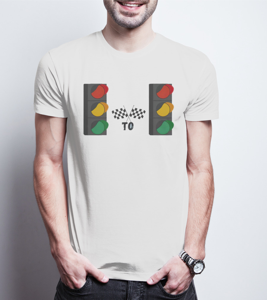 Stoplight To Stoplight Race Checkered Flags T-Shirt