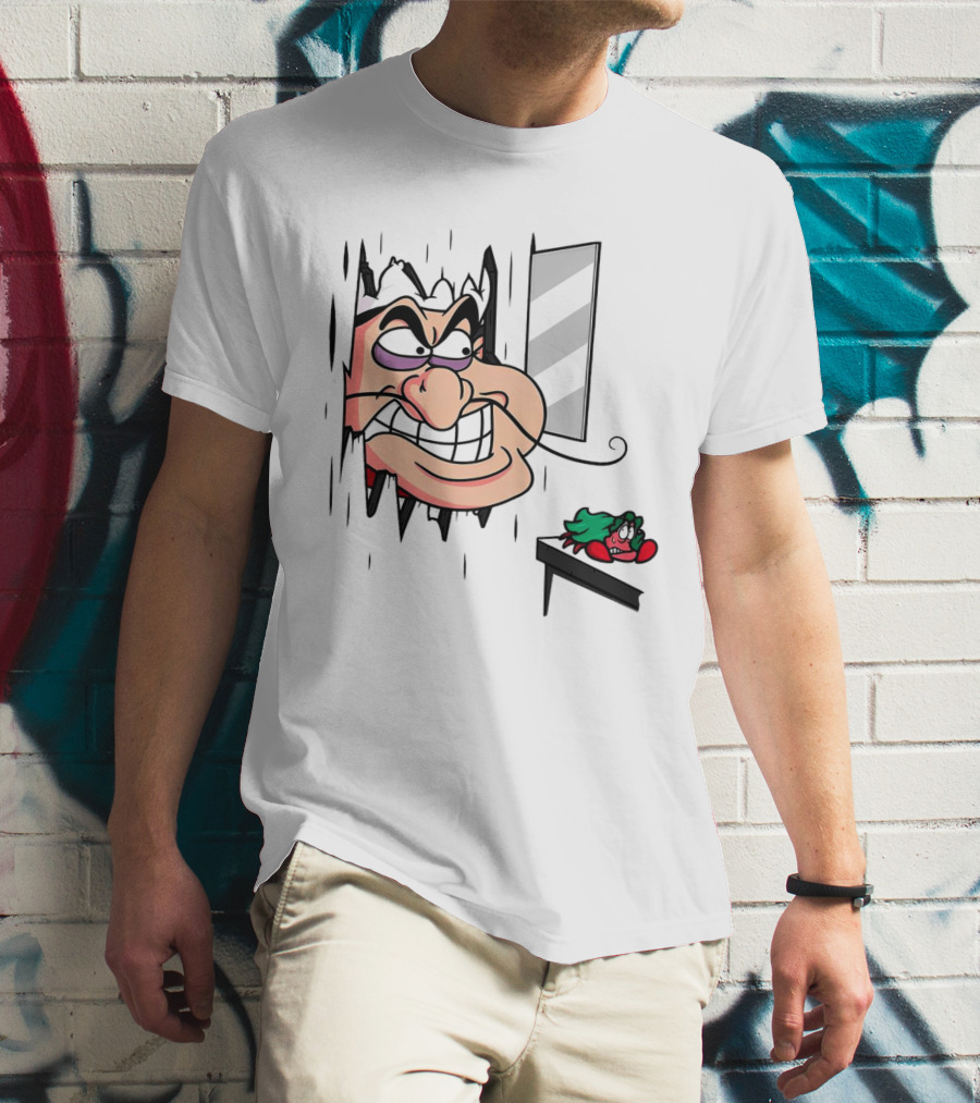 Chef Louis The Little Mermaid Cartoon Illustration With Louis Peeking Through Doorway T-Shirt