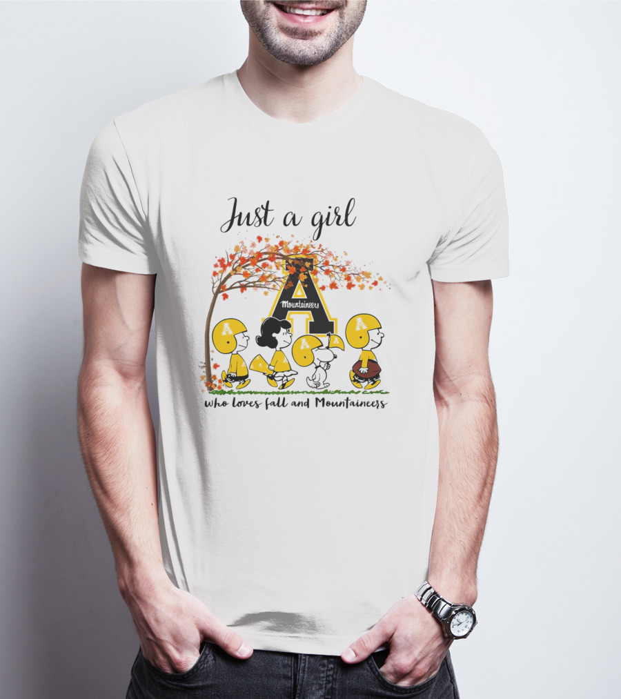 Just A Girl Who Loves Fall And Mountaineers Peanuts Cartoon T-Shirt