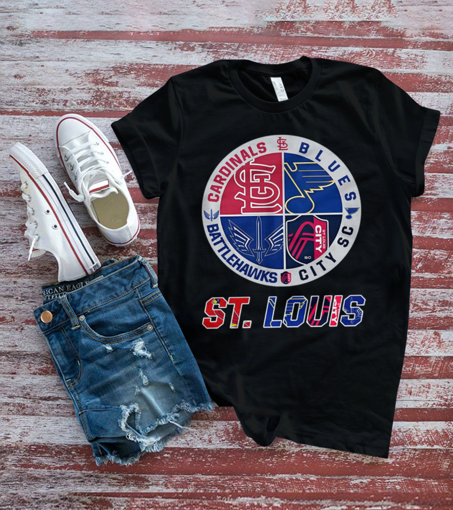 St. Louis Cardinals Blues Battlehawks City SC Sports Circle T-Shirt