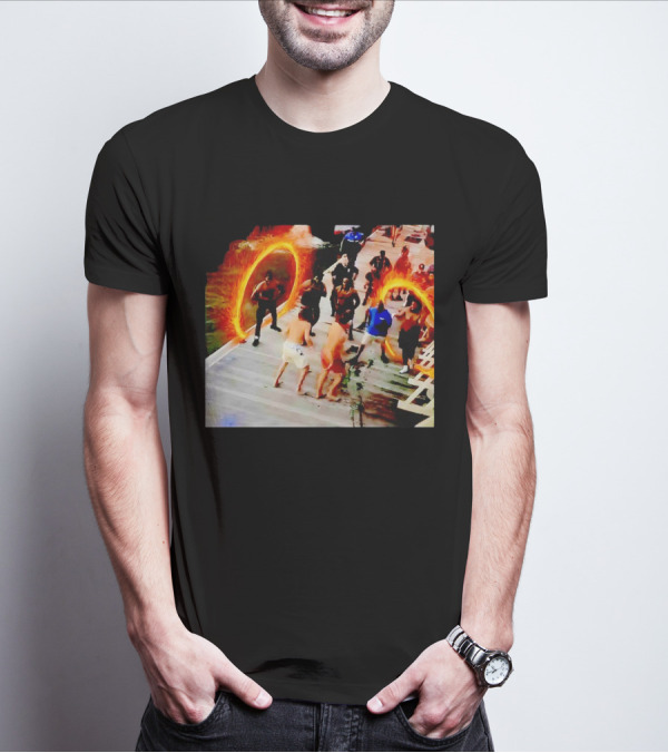 Montgomery Alabama Riverboat Fight Avengers Portal Scene Recreation T-Shirt
