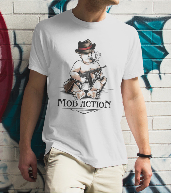 Baby Capone Mob Action Smoking Fedora Gun T-Shirt