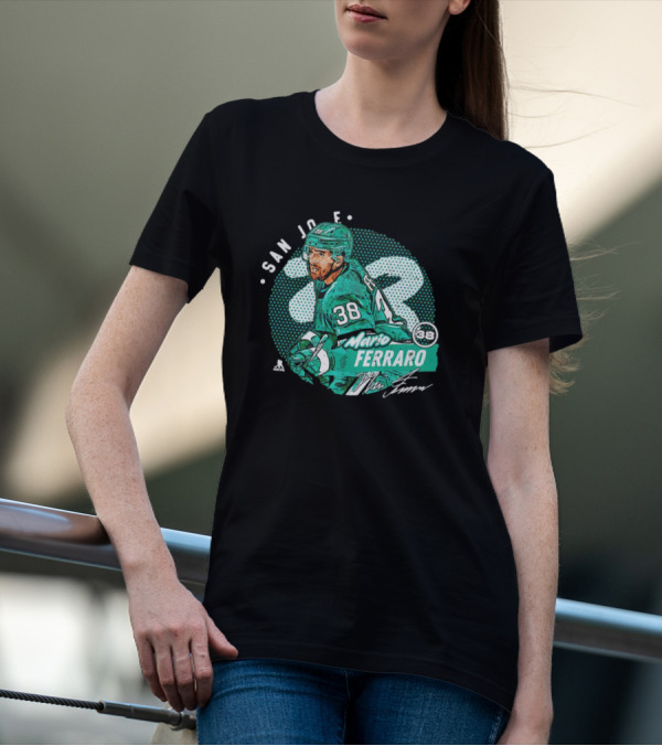 Mario Ferraro San Jose Sharks 38 Signature T-Shirt
