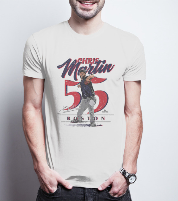 Chris Martin 55 Boston Red Sox Signature T-Shirt